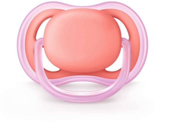 Avent Серия Ultra air Соска пустышка силиконовая, ортодонтическая, от 6 до 18 месяцев, 2 штуки, для девочки / SCF245/22