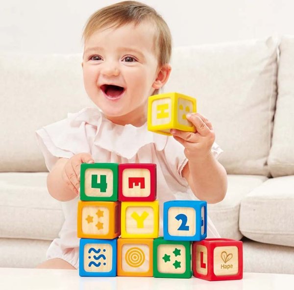 Hape Развивающий набор "Кубики" в силиконовых чехлах, 10 штук