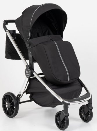 Farfello Коляска 3 в 1 Baby shell / цвет Black Silver Chrome (черный, рама серебро)