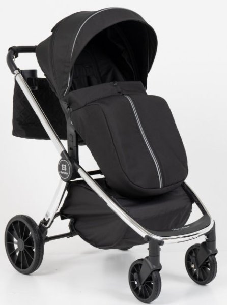 Farfello Коляска 3 в 1 Baby shell / цвет Black Silver Chrome (черный, рама серебро)