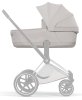 Коляска 2в1 CYBEX Priam Style Chrome Brown + спальный блок (City Grey)