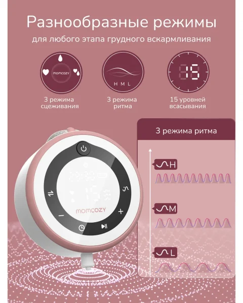 Портативный электрический молокоотсос BP137 (серия V1 Pro), 2 шт. Мамкози /Momcozy