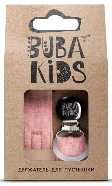 Buba Kids Держатель для пустышки из крапивы рами / цвет пудра