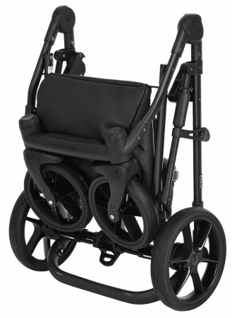 Pituso Коляска 2 в 1 Luna / цвет Silver Black (черная кожа)