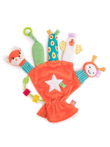 Happy Baby Игрушка-перчатка Дай пять, с шуршащими элементами / цвет оранжевый