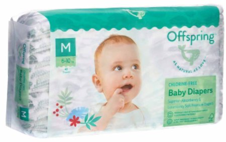Offspring Подгузники M 6-10 кг, 42 шт / расцветка Листочки