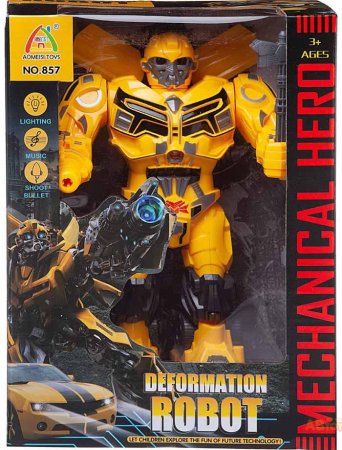 ABtoys Робот "Deformation Robot", световые и звуковые эффекты / цвет желтый