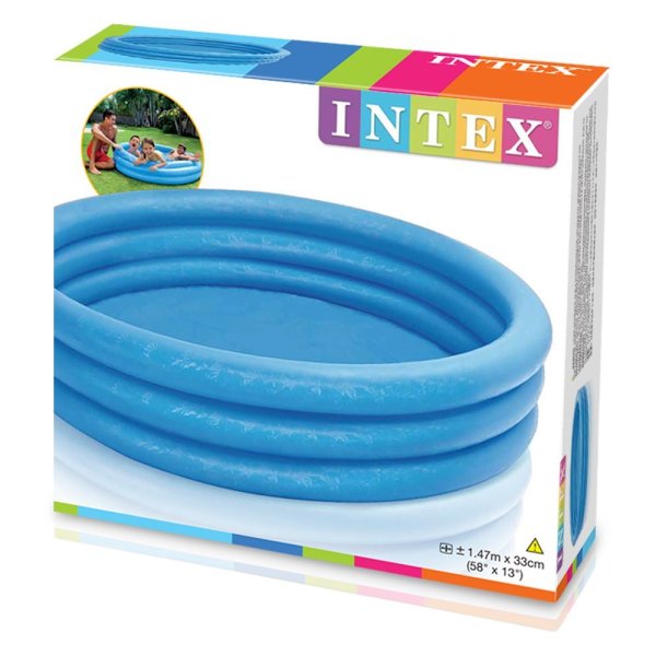 Intex Бассейн надувной Кристалл 18579 / цвет голубой