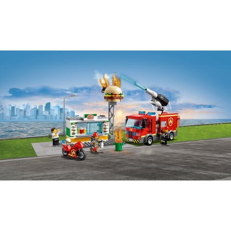 Lego city fire конструктор пожар в бургер-кафе / разноцветный
