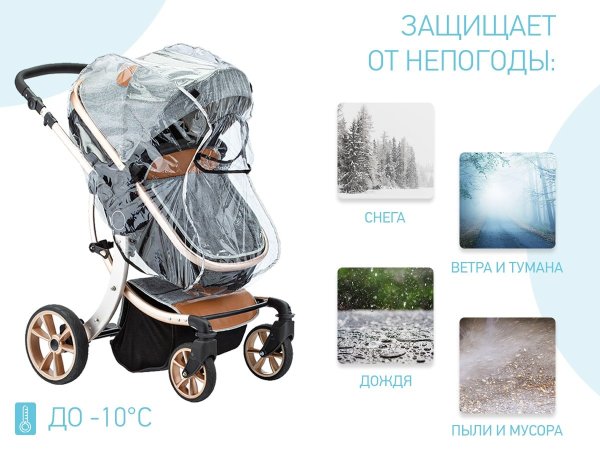 ROXY-KIDS Дождевик на коляску универсальный со светоотражателем в сумке