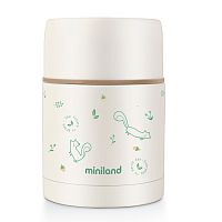 Miniland Термос для еды Natur Thermos Chip бурундук, 600 мл / цвет белый, зеленый					