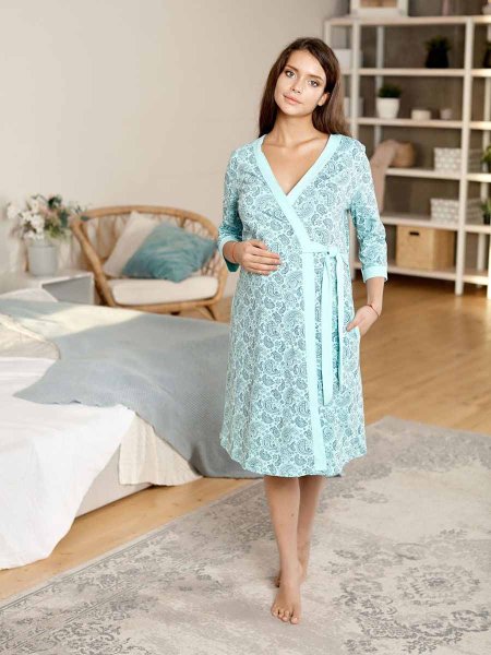 Hunny mammy Комплект для беременных и кормящих женщин 08520, размер 170,176- 88-94 / цвет бирюзовый-серый