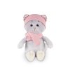 Maxitoys Мягкая игрушка Колбаскин&Мышель, Мышель в Шарфе и Шапке, 20 см / цвет серый, розовый