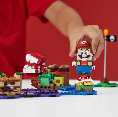 Lego Super Mario Конструктор Загадочное испытание растения-пираньи / разноцветный