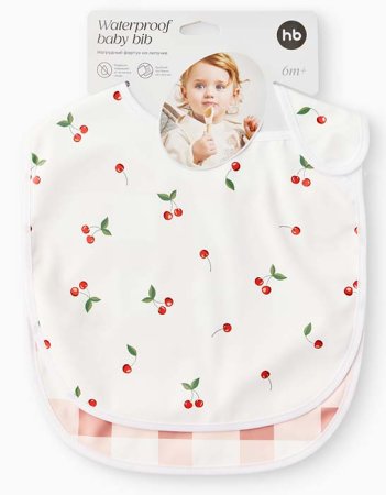 Happy Baby Нагрудный фартук на липучке, 2 штуки cherry