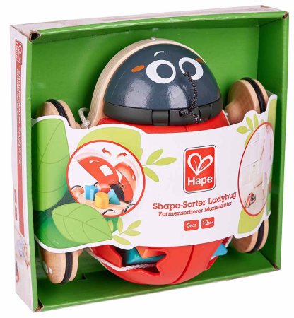 Hape Каталка - сортер "Божья коровка", 5 предметов