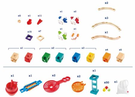 Hape Конструктор лабиринт "Супер спираль" с шариком и ксилофоном, 129 элементов