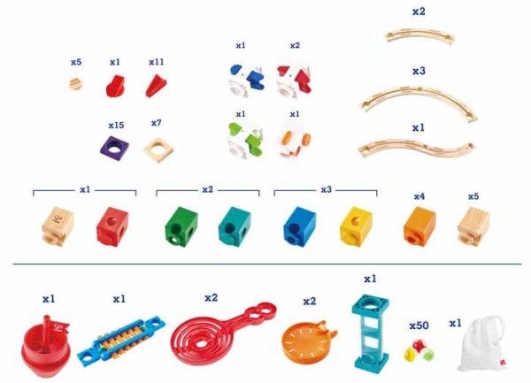 Hape Конструктор лабиринт "Супер спираль" с шариком и ксилофоном, 129 элементов