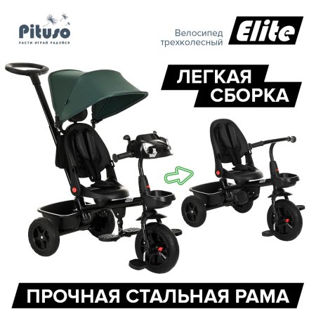 Pituso Велосипед трехколесный Elite Black / цвет Green/Зеленый