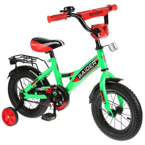 Raider 283730 Велосипед детский 12" / цвет зелено-черный