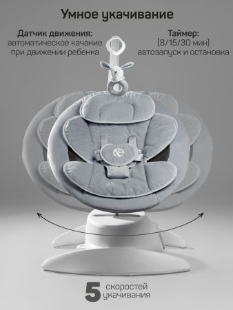 Качели электронные Amarobaby Smart swing (серый)