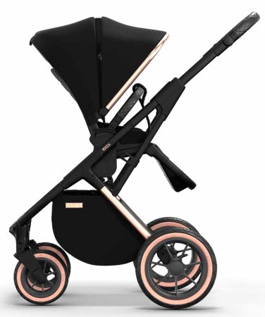Moon Коляска 2 в 1 Style Rocca / цвет Rosegold (черный, рама розовое золото)