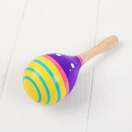 Игрушка музыкальная маракас с белым горошком