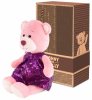 Maxitoys Мягкая игрушка Ronny&Molly, Мишка Молли в платье с пайетками, 21 см