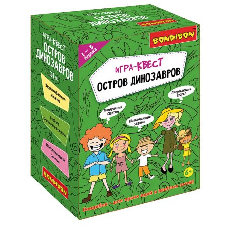Bondibon Настольная игра-квест Остров динозавров