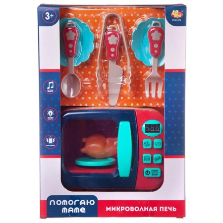 ABtoys Игрушечная бытовая техника Помогаю Маме Микроволновая печь / цвет бежевый, синий