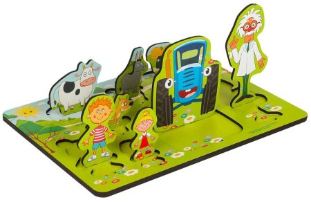 Буратино Деревянная рамка-вкладыш «Синий Трактор»