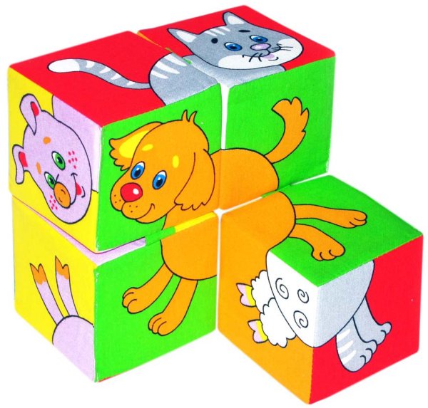 Мякиши Кубики "Собери картинку" Домашние животные