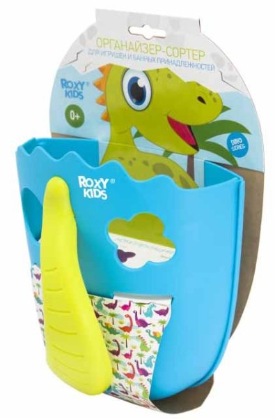 Roxy Kids Органайзер-сортер Dino с полкой для игрушек / цвет голубой