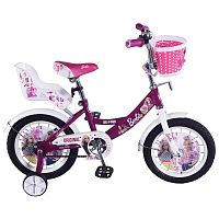 Barbie Велосипед детский колеса 14", с корзиной для кукол / розовый					