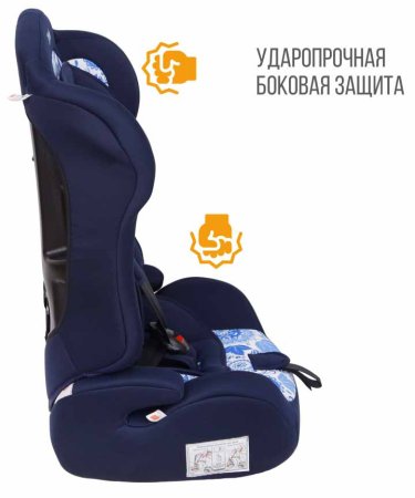 Zlatek Автокресло ZL513 lux этно (9-36 кг) / цвет синий + принт