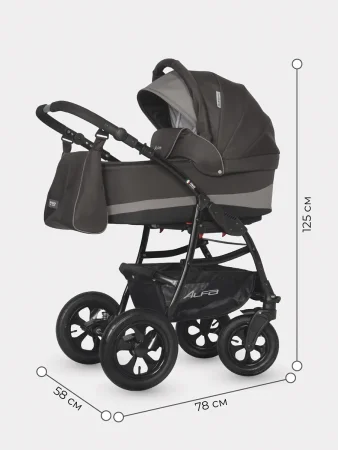 Riko Basic Коляска 2 в 1 Alfa/ цвет 10 коричневый-капучино