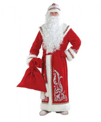 Карнавальный костюм / Дед Мороз аппликация / размер 54-56 / рост 182 см