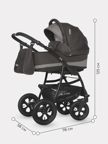 Riko Basic Коляска 2 в 1 Alfa/ цвет 10 коричневый-капучино