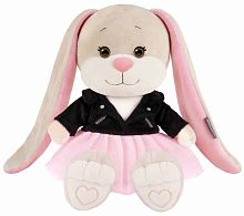 Maxitoys Мягкая игрушка Jack&Lin, Зайка Лин в чёрной куртке и розовой юбке, 20 см					