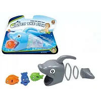 Junfa Игровой набор для ванной и бассейна Прожорливая акула с 3 рыбками / цвет серый					