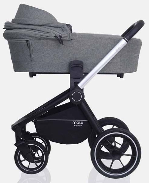 MowBaby Коляска 2 в 1 Zoom PU / цвет Silver Grey (серый, рама серебро)