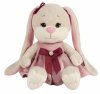 Maxitoys Мягкая игрушка Jack&Lin, Зайка Лин в розовом бархатном платьице с бантиком, 20 см