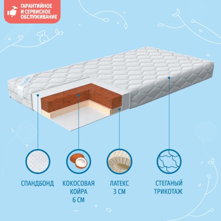 Nuovita Детский матрас Latice, 120 х 60 х 10 см / цвет белый