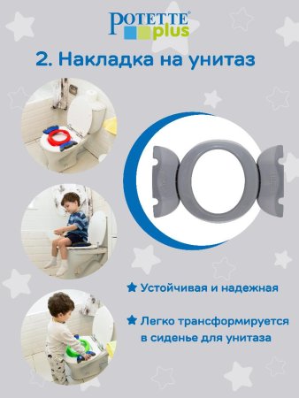 Potette Plus Складной дорожный горшок и 3 пакета в комплекте / цвет серый