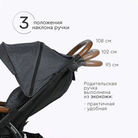 Детская коляска Tomix Stella LUX (Dark grey)