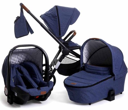 Uwish Коляска 3 в 1 Skillmax K002-E70 / цвет Navy (синий)
