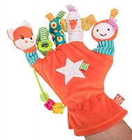 Happy Baby Игрушка-перчатка Дай пять, с шуршащими элементами / цвет оранжевый					