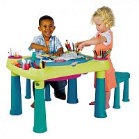 Keter Creative стол для детского творчества и игры с водой и песком + 2 табуретки (79x56x50h)