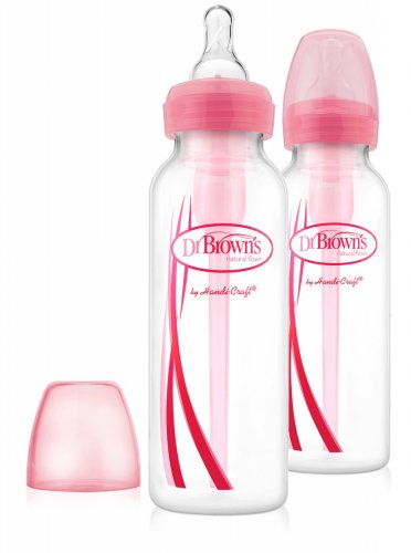 Dr.Browns Набор из двух бутылочек с узким горлышком 250 мл/ розовая