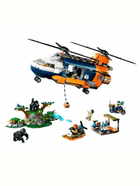 Конструктор LEGO CITY "Исследователь джунглей: вертолет в базовом лагере"